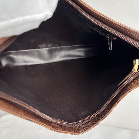 Morabito Paris Vintage Monogram Brown Shoulder Bag with Twisted Strap - Picture 10 of 13